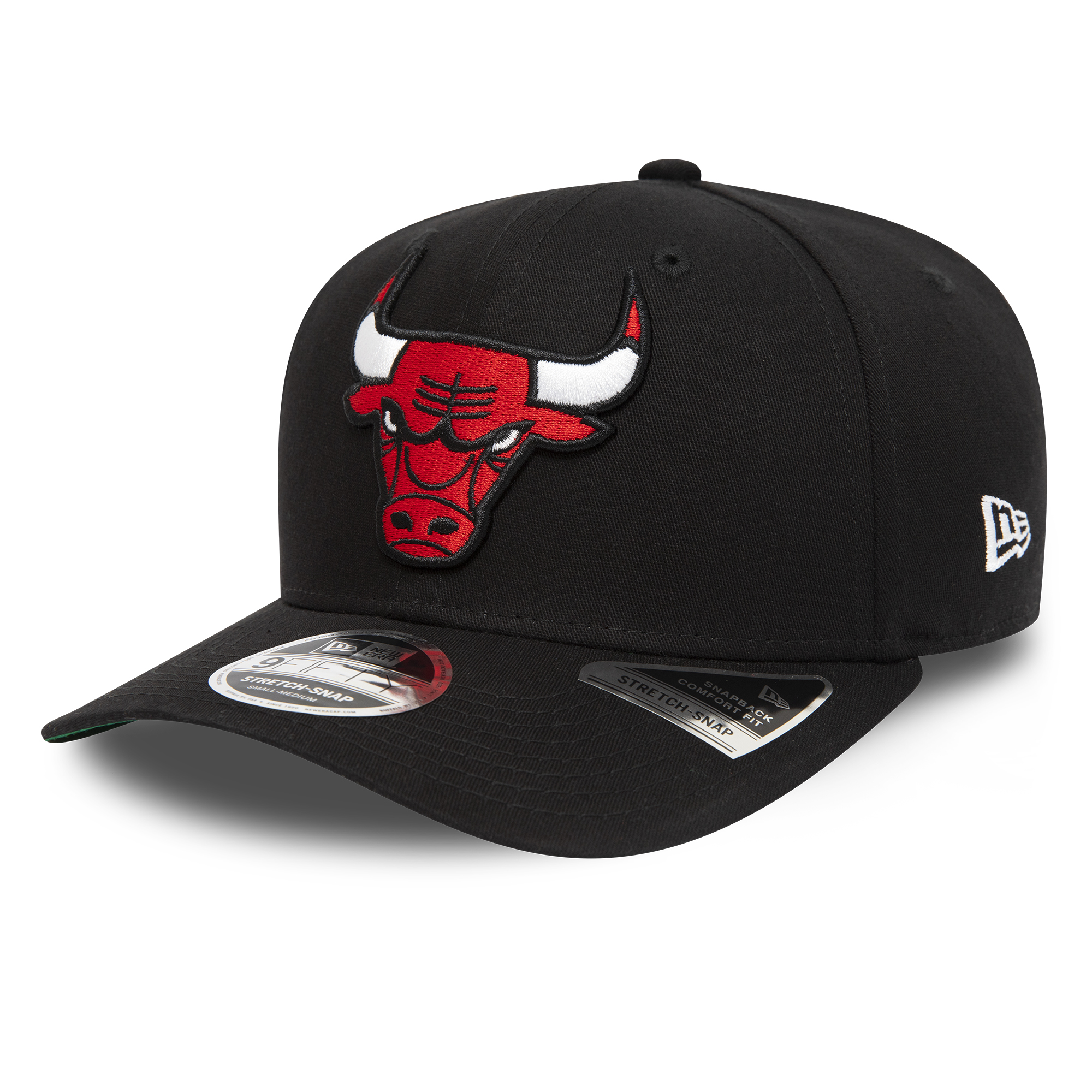 Chicago Bulls NBA Team Logo Black 9FIFTY Stretch Snap Cap