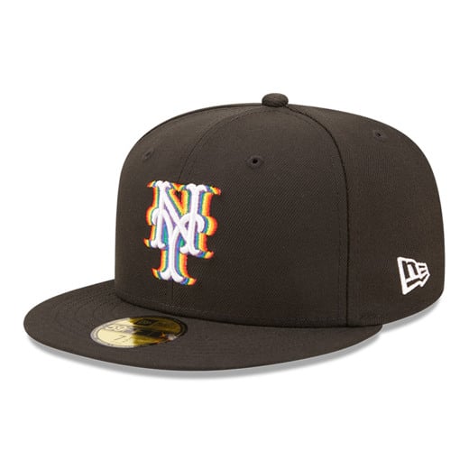Schwarze New York Mets MLB Prismatic 59FIFTY Fitted Cap