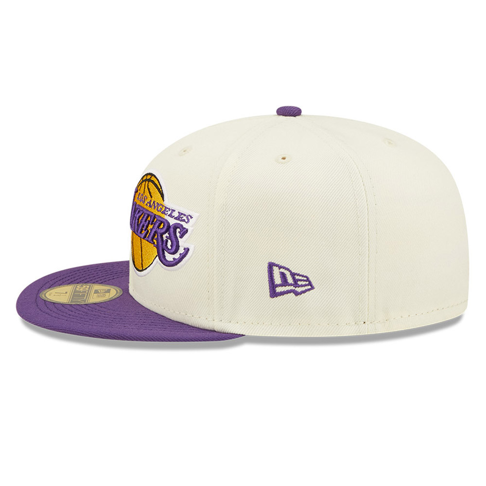 Men's Los Angeles Lakers New Era Cream/Purple 2022 NBA Draft 59FIFTY Fitted  Hat