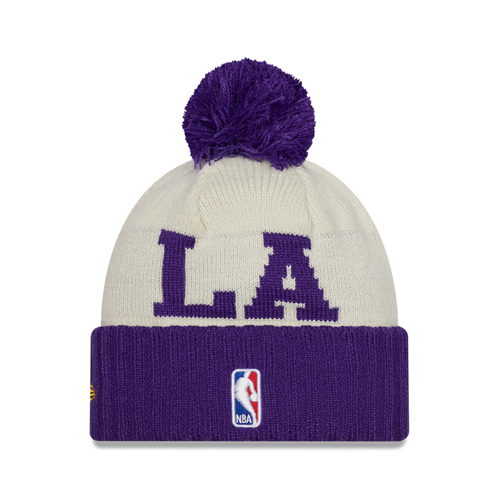 LA Lakers NBA Draft Stone Bobble Beanie Hat