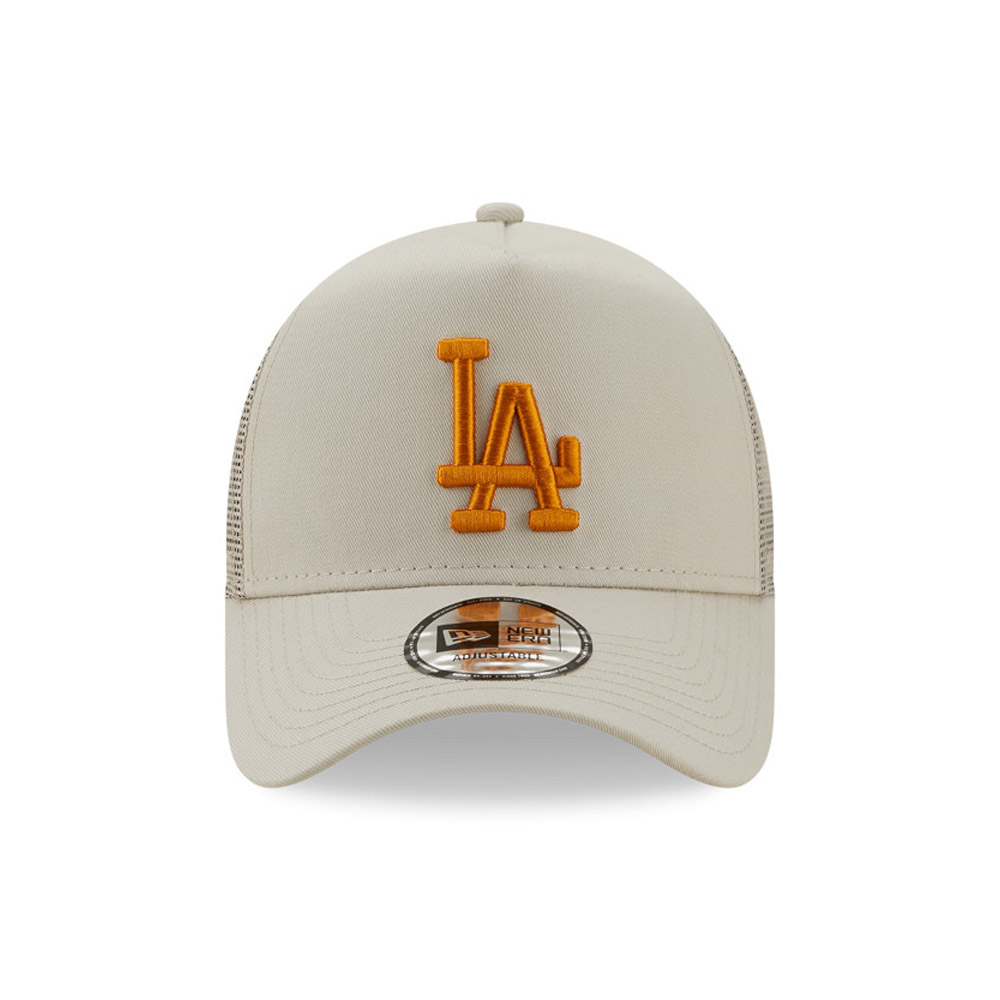 LA Dodgers League Essential Beige A-Frame Trucker Cap