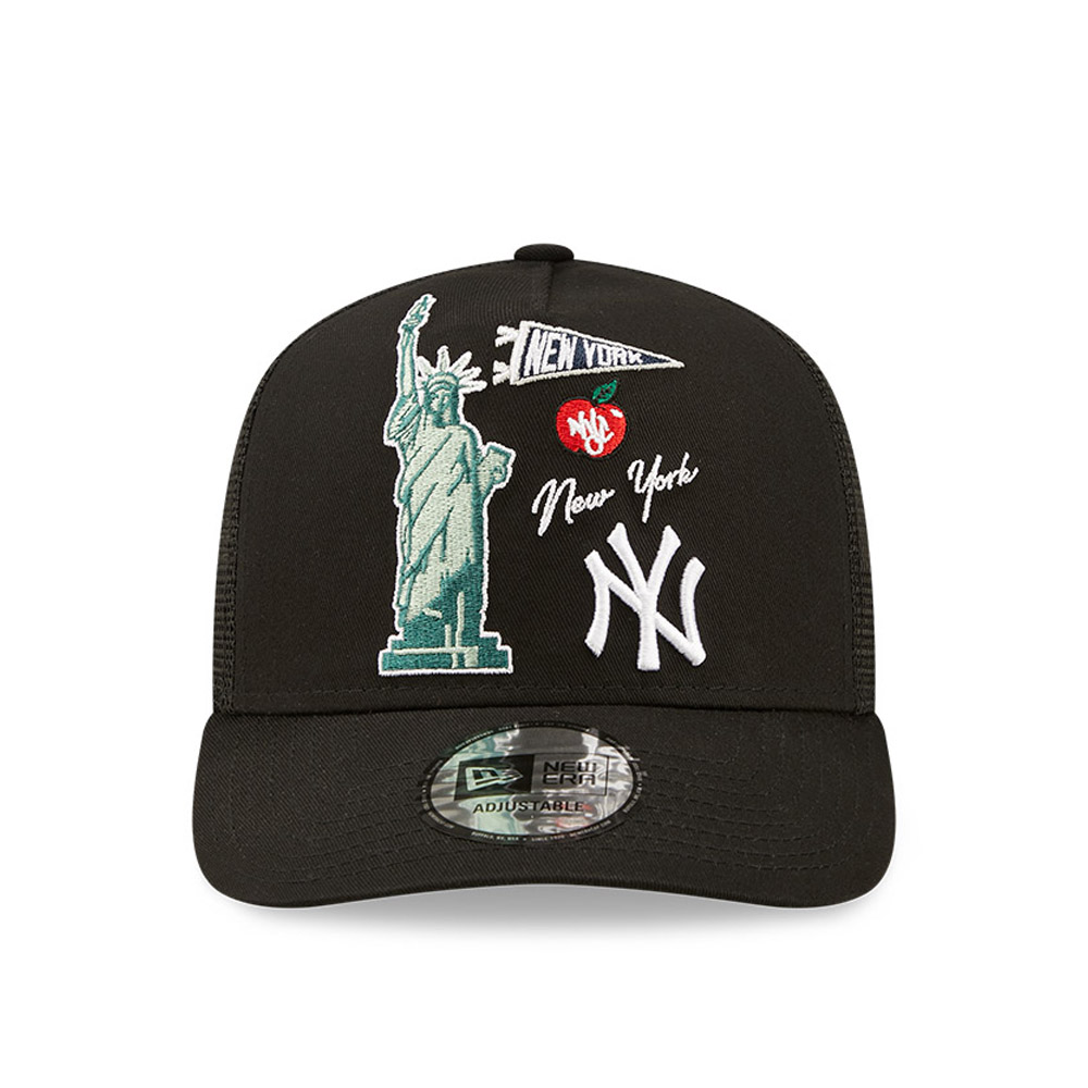 New York Yankees City Graphic Black A-Frame Trucker Cap