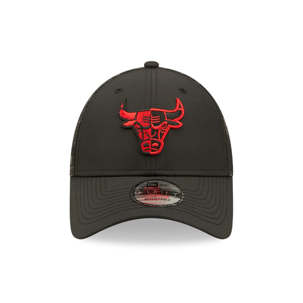 Chicago Bulls Monogram Black 9FORTY Adjustable Cap