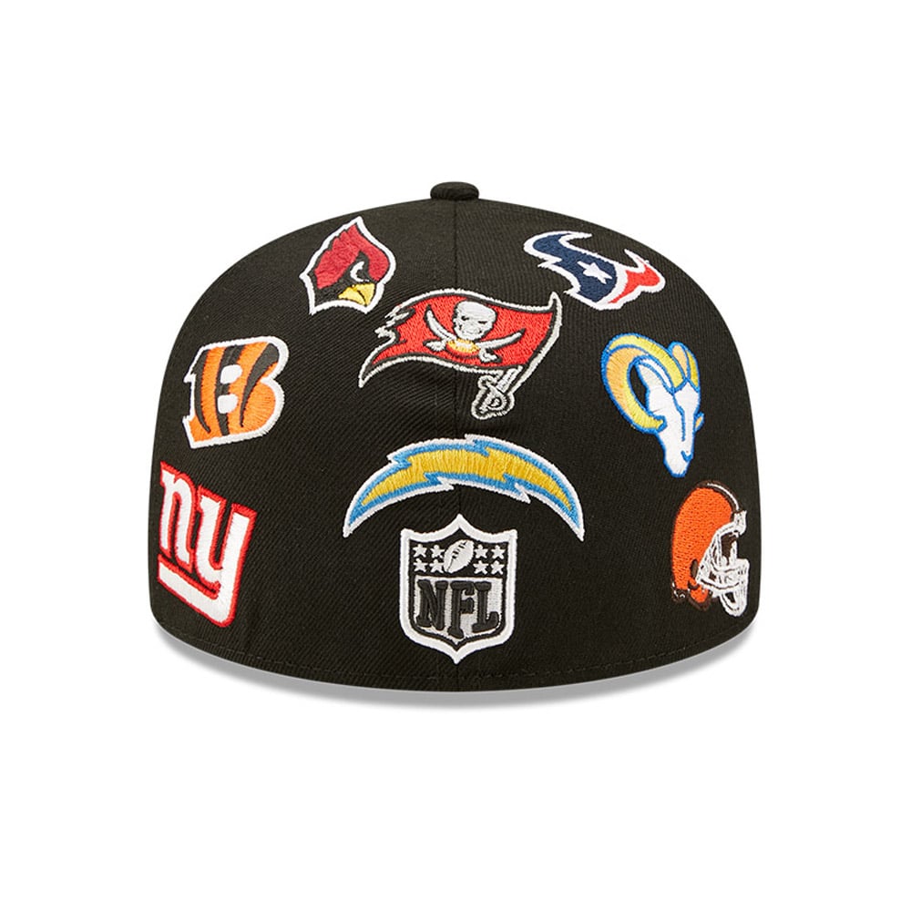 NFL Multi Team Logo Black 59FIFTY Fitted Cap
