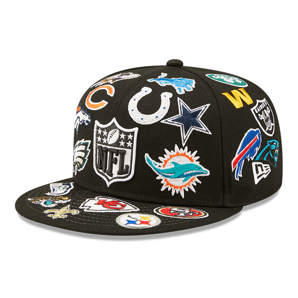 NFL Multi Team Logo Black 59FIFTY Fitted Cap