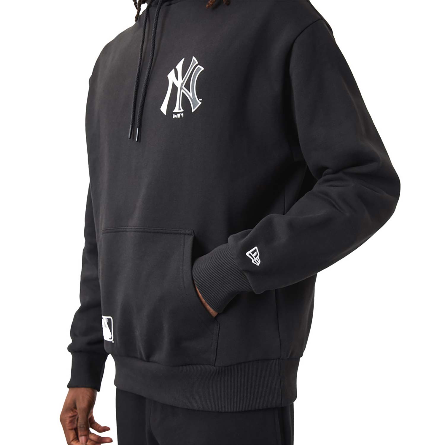 Felpa con cappuccio New York Yankees MLB Team Logo nera