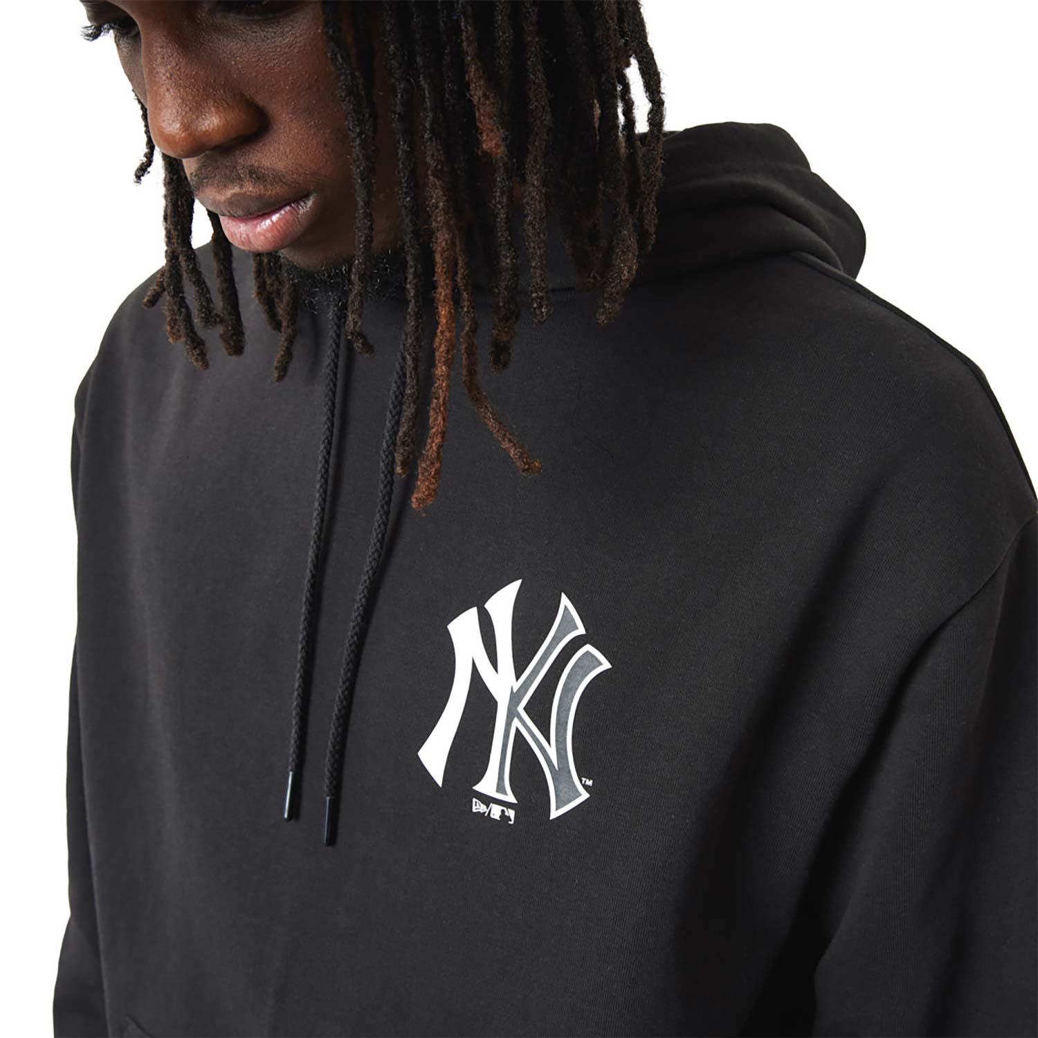 Sudadera New Era New York Yankees MLB Half Logo Negro Oversized