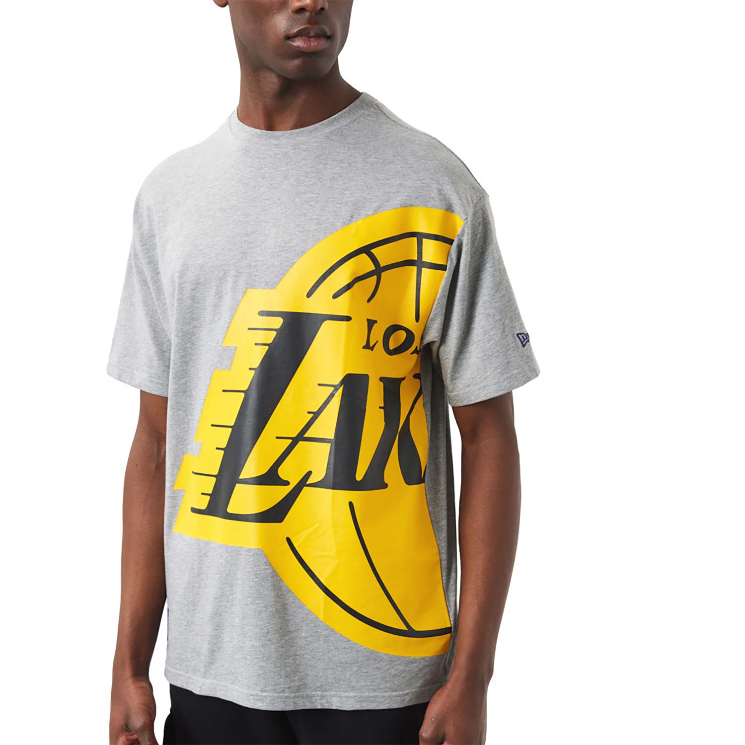 Camiseta New Era LA Lakers NBA Side Logo Gris Oversized