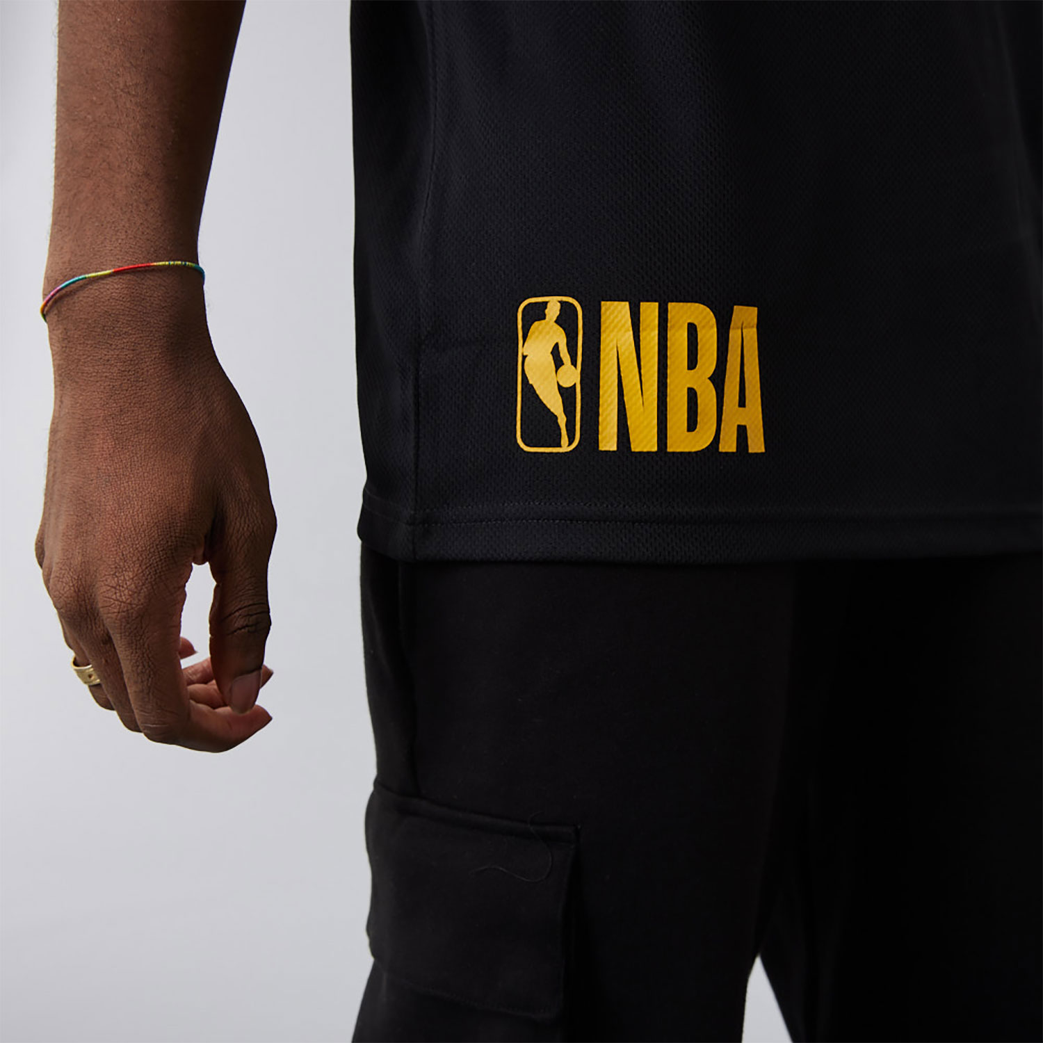 Camiseta New Era LA Lakers NBA Team Logo Negro Oversized Mesh 