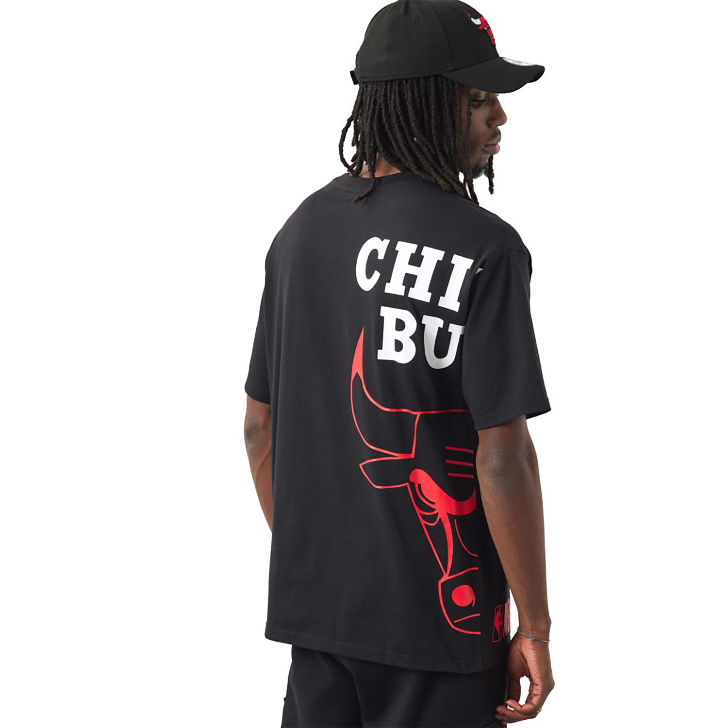 T-Shirt Chicago Bulls NBA Side Logo Nera