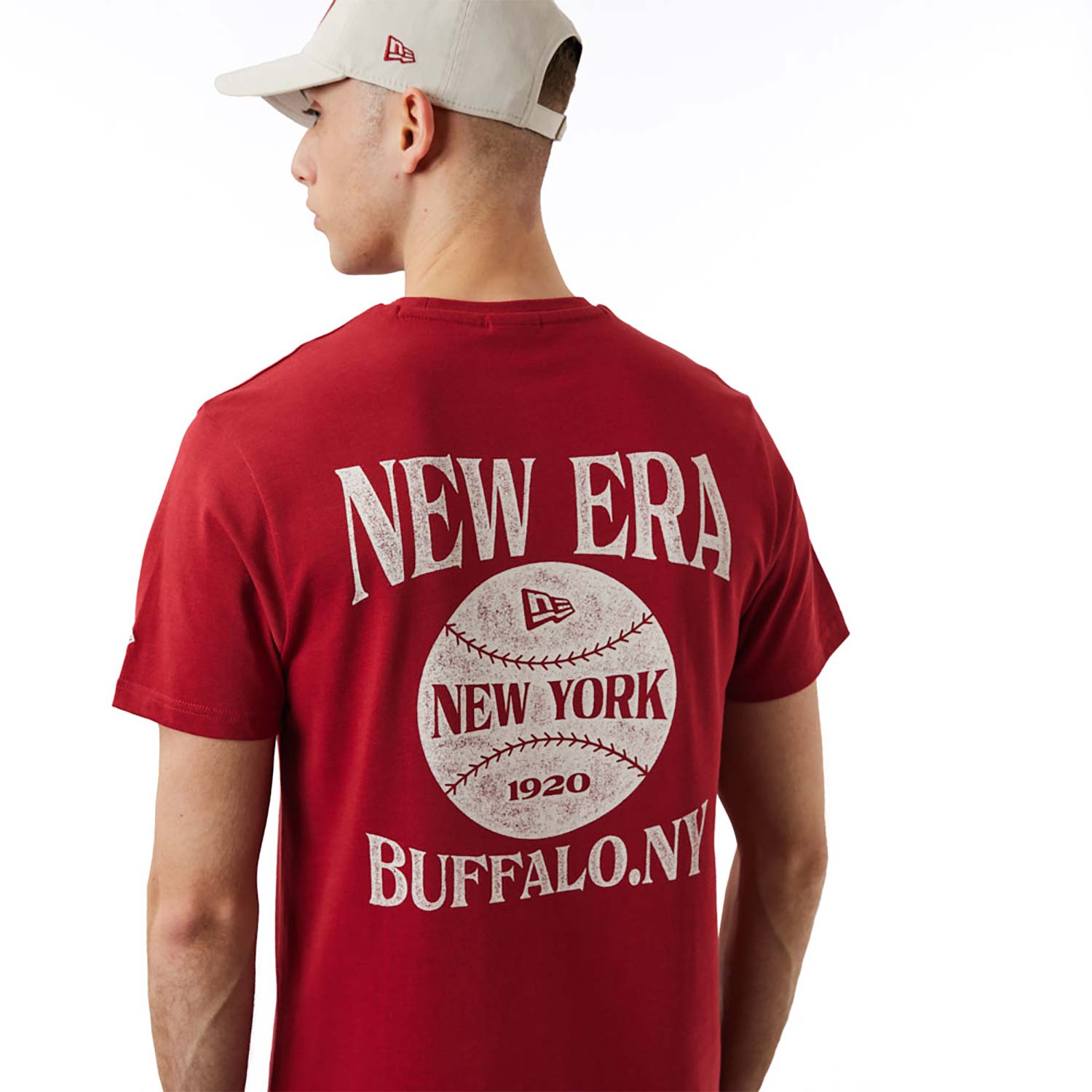 New Era Ball Print Red T-Shirt