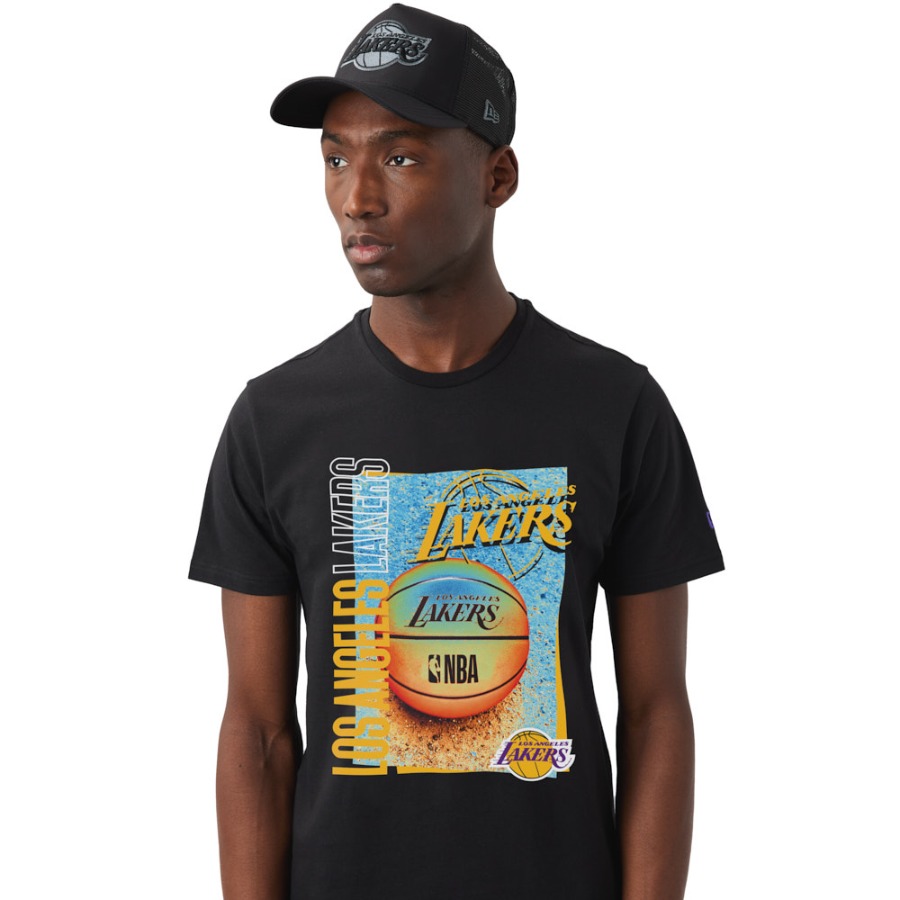 LA Lakers NBA Hoop Graphic Black T-Shirt