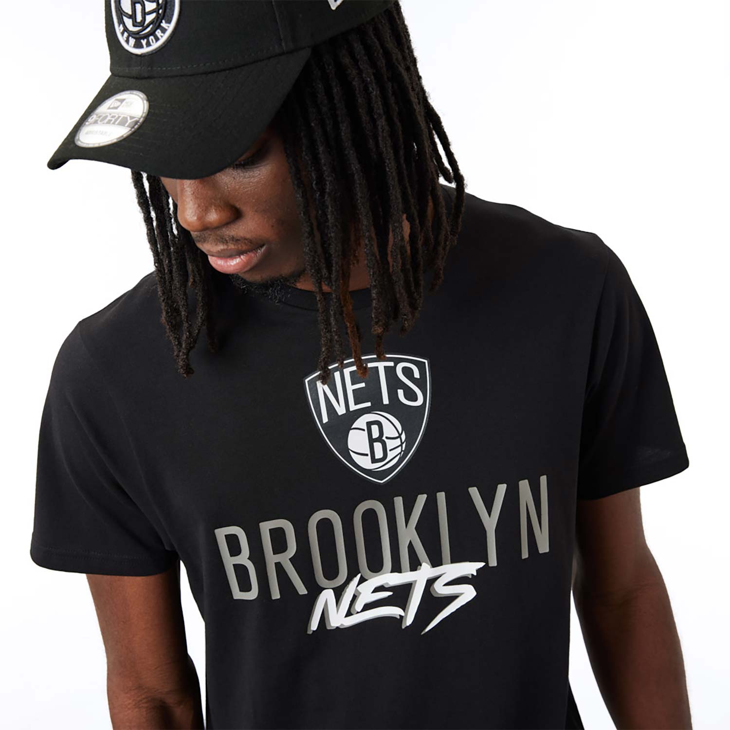 T-Shirt Brooklyn Nets NBA Script Nera