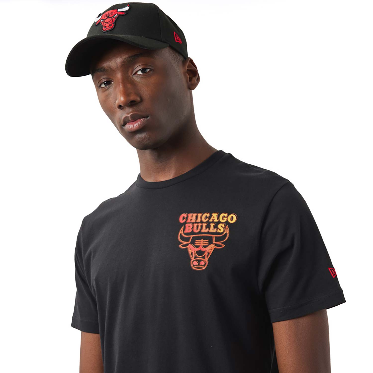 Camiseta New Era Chicago Bulls NBA Neon Fade Negro