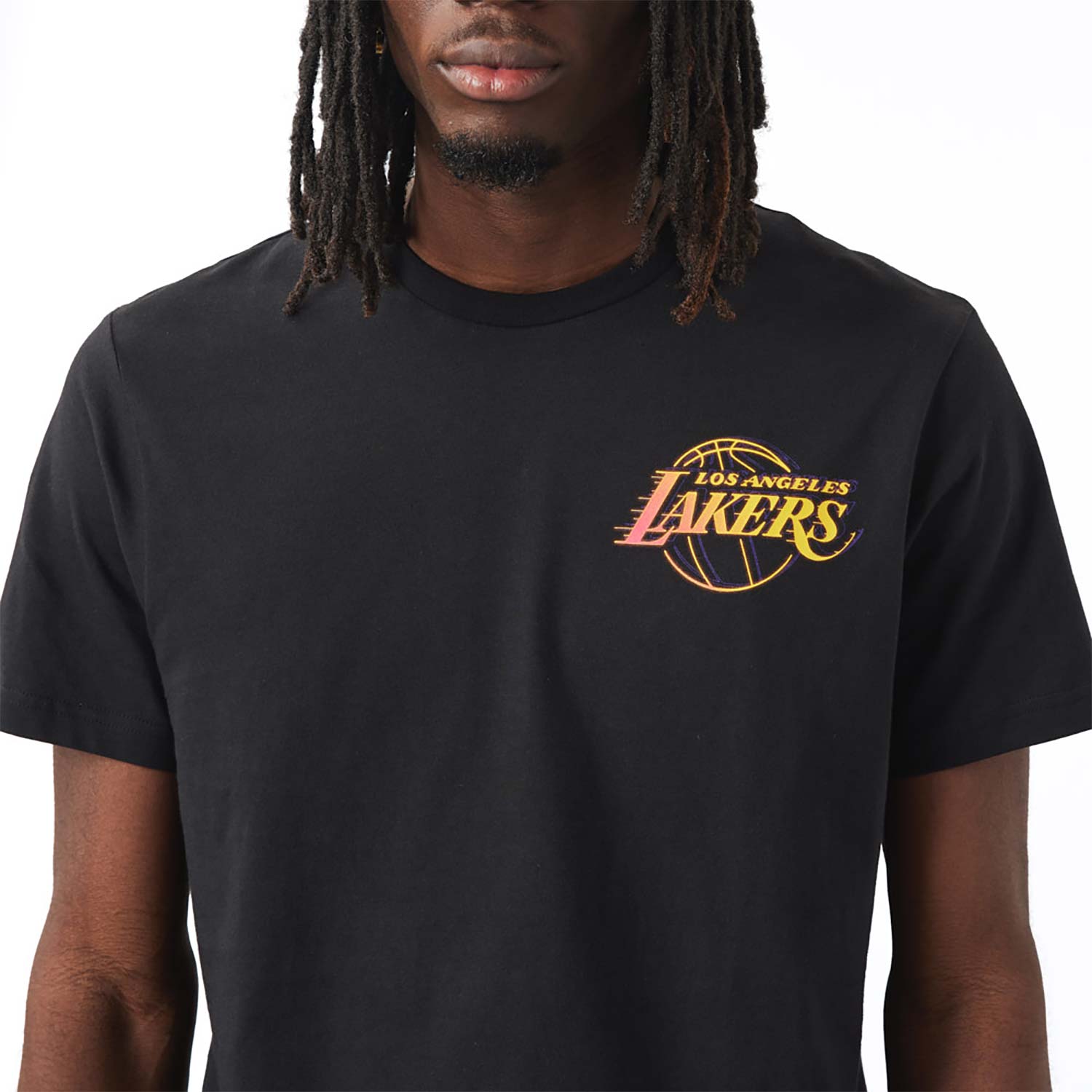LA Lakers NBA Neon Fade Black T-Shirt
