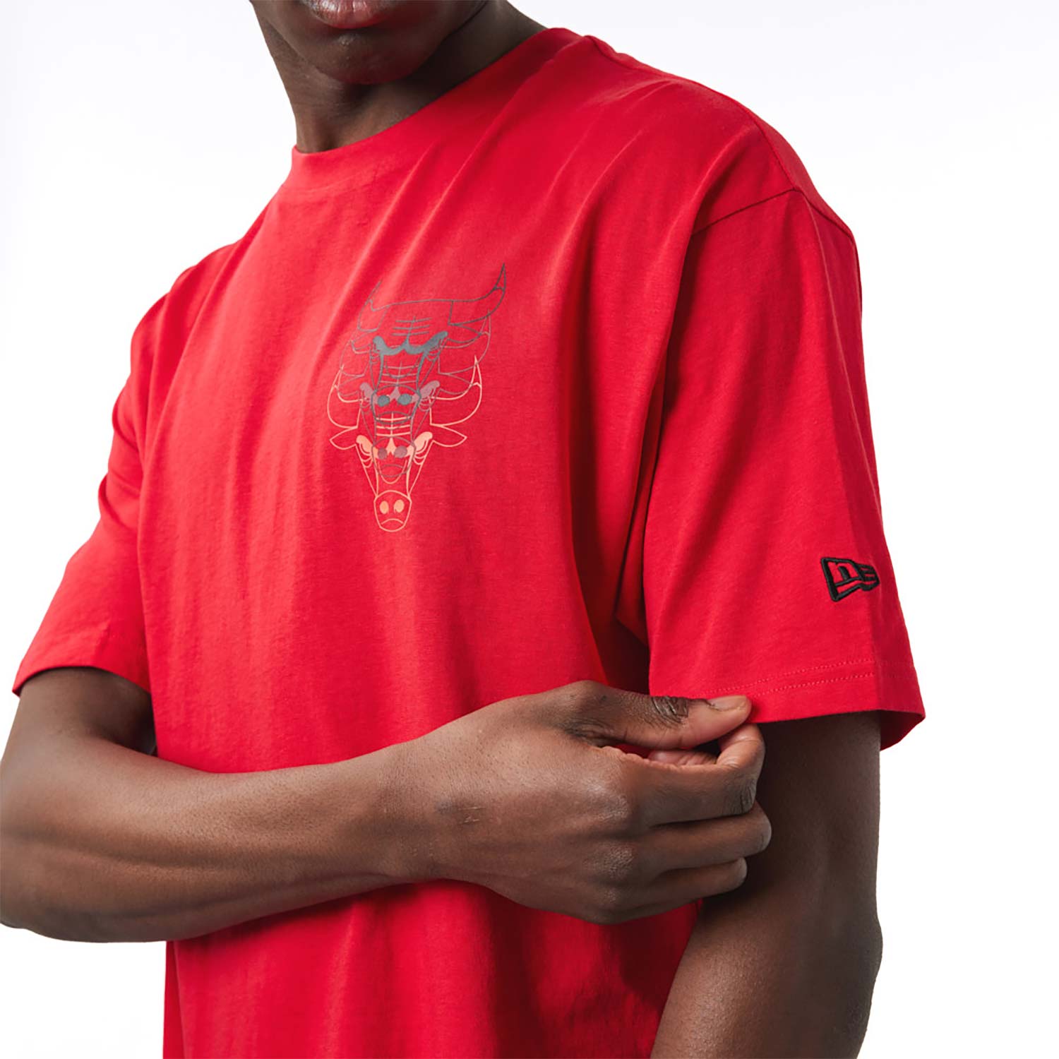 T-Shirt oversize Chicago Bulls NBA Stacked Rossa