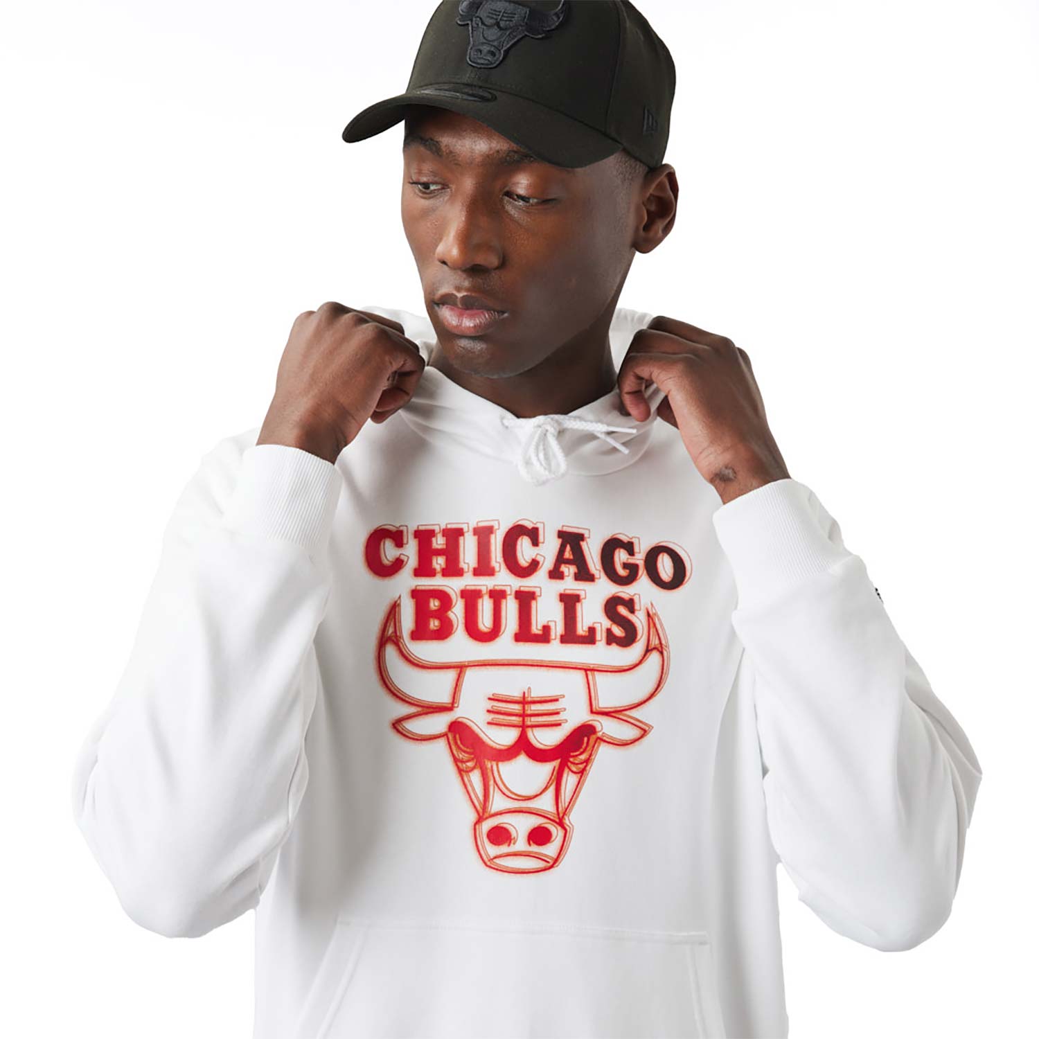 Sweat à Capuche Chicago Bulls NBA Neon Fade Blanc