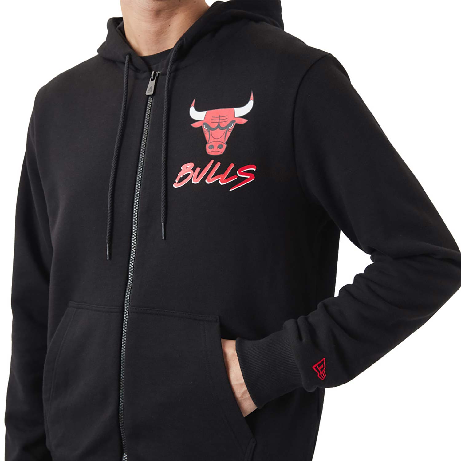 Chicago Bulls NBA Script Black Zip Hoodie