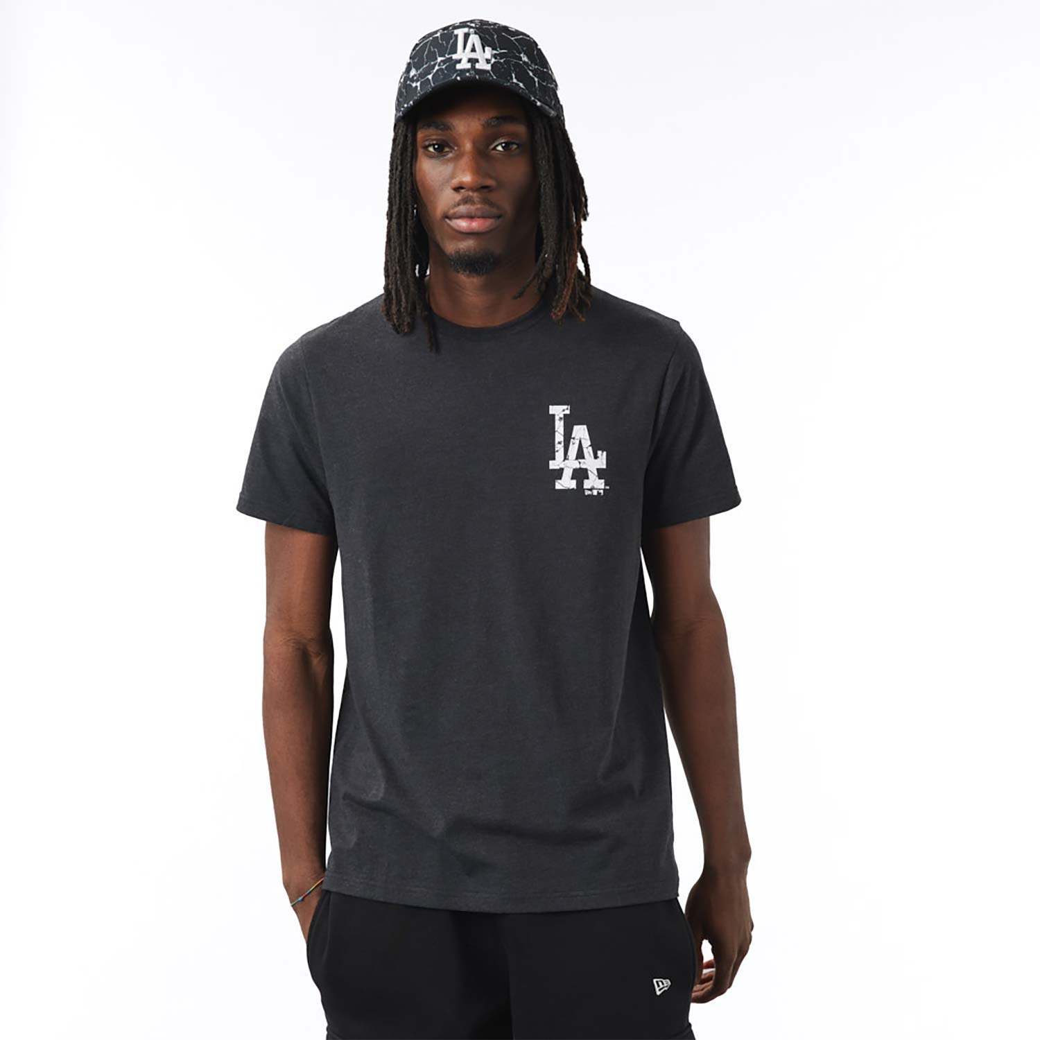 LA Dodgers Logo Infill Dark Grey T-Shirt