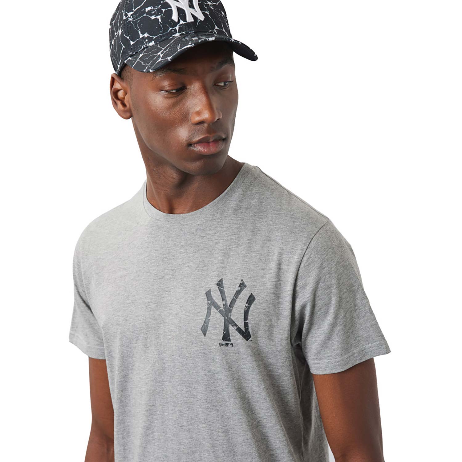 T-Shirt New York Yankees Logo Infill Grigia