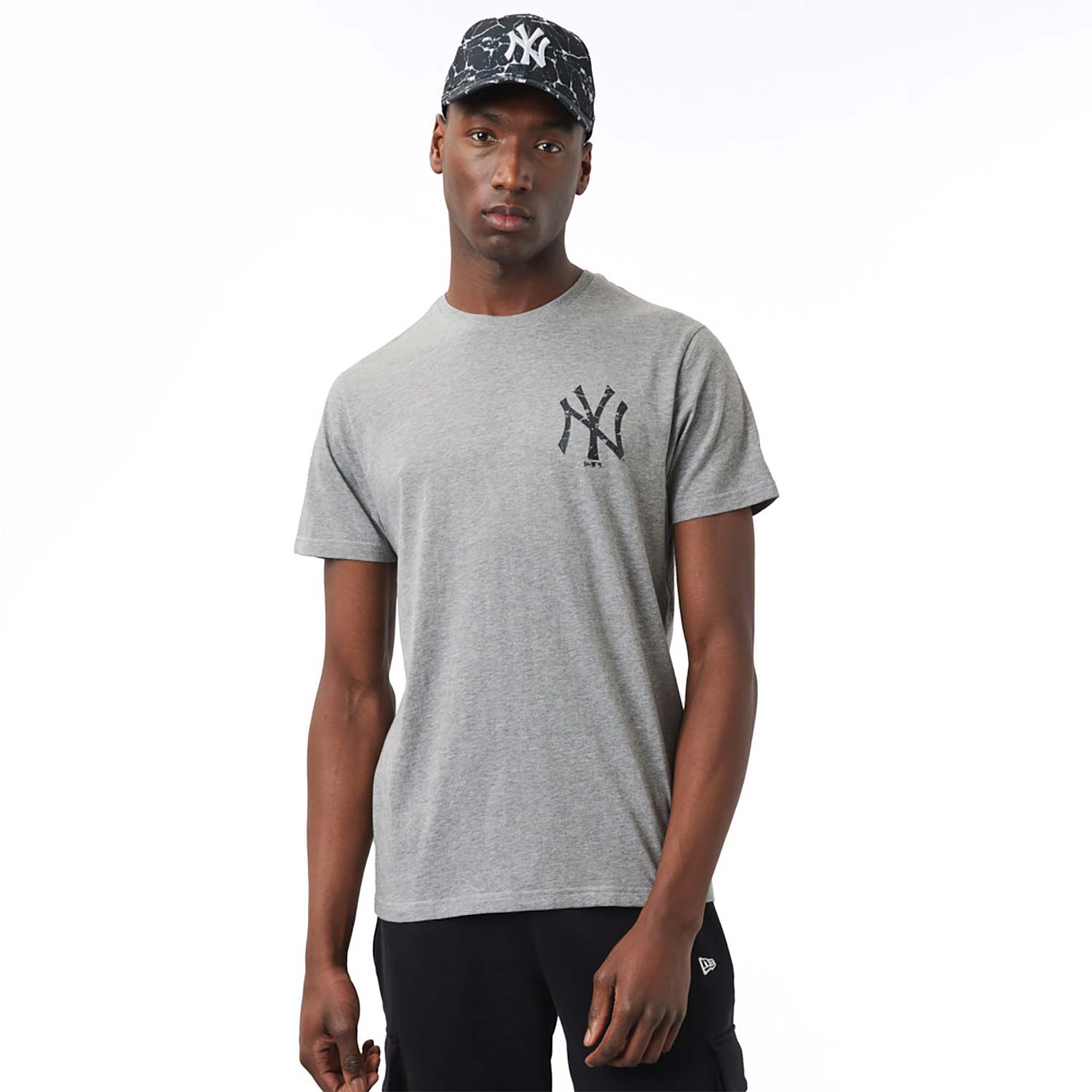 T-Shirt New York Yankees Logo Infill Grigia