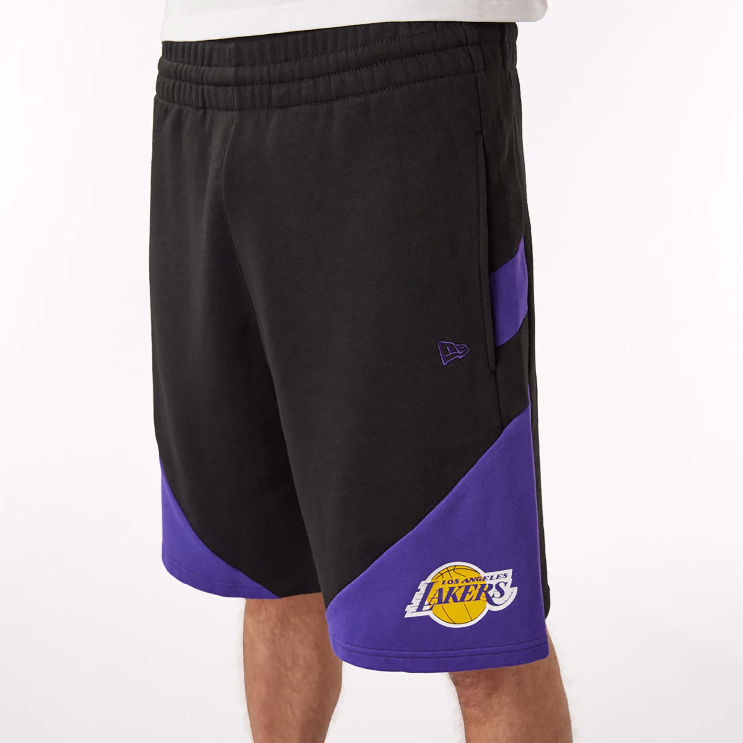 Schwarze LA Lakers NBA Panel Shorts