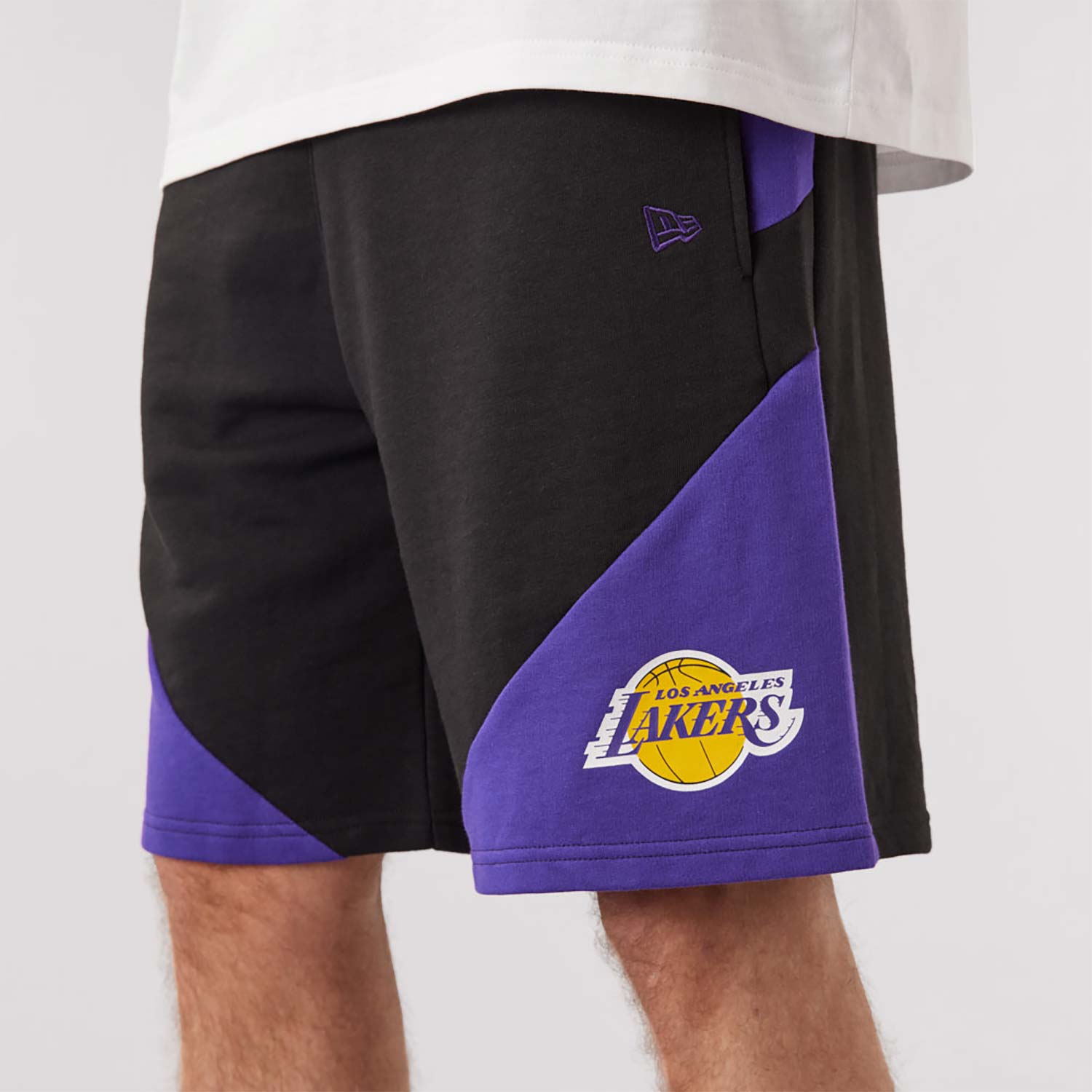 Schwarze LA Lakers NBA Panel Shorts