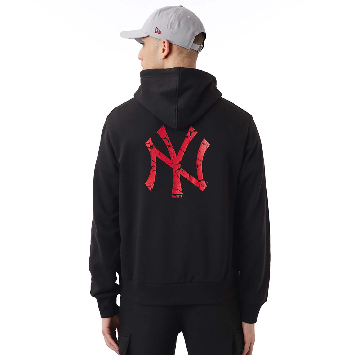 Felpa con cappuccio New York Yankees Logo Infill nera