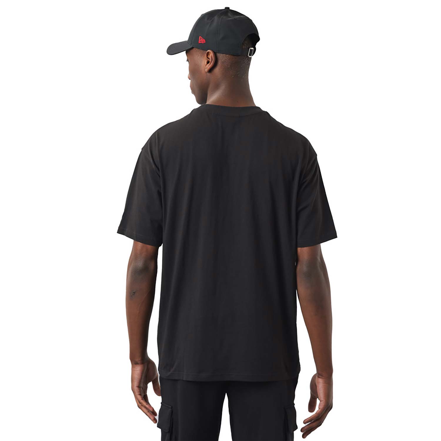 New York Yankees Stack Logo Black Oversized T-Shirt