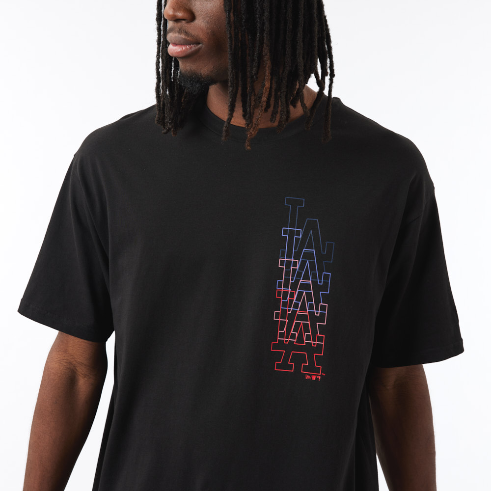 T-shirt Oversize LA Dodgers Stack Logo Noir