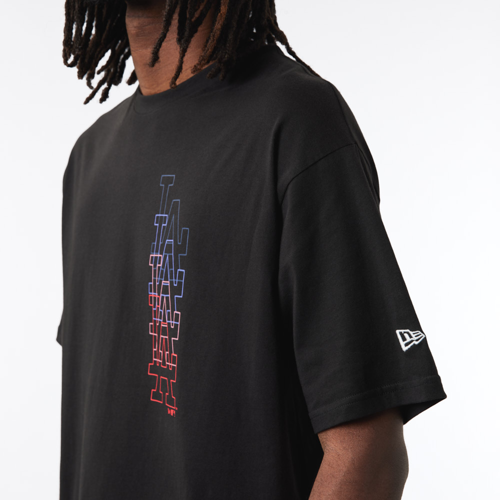 T-shirt Oversize LA Dodgers Stack Logo Noir