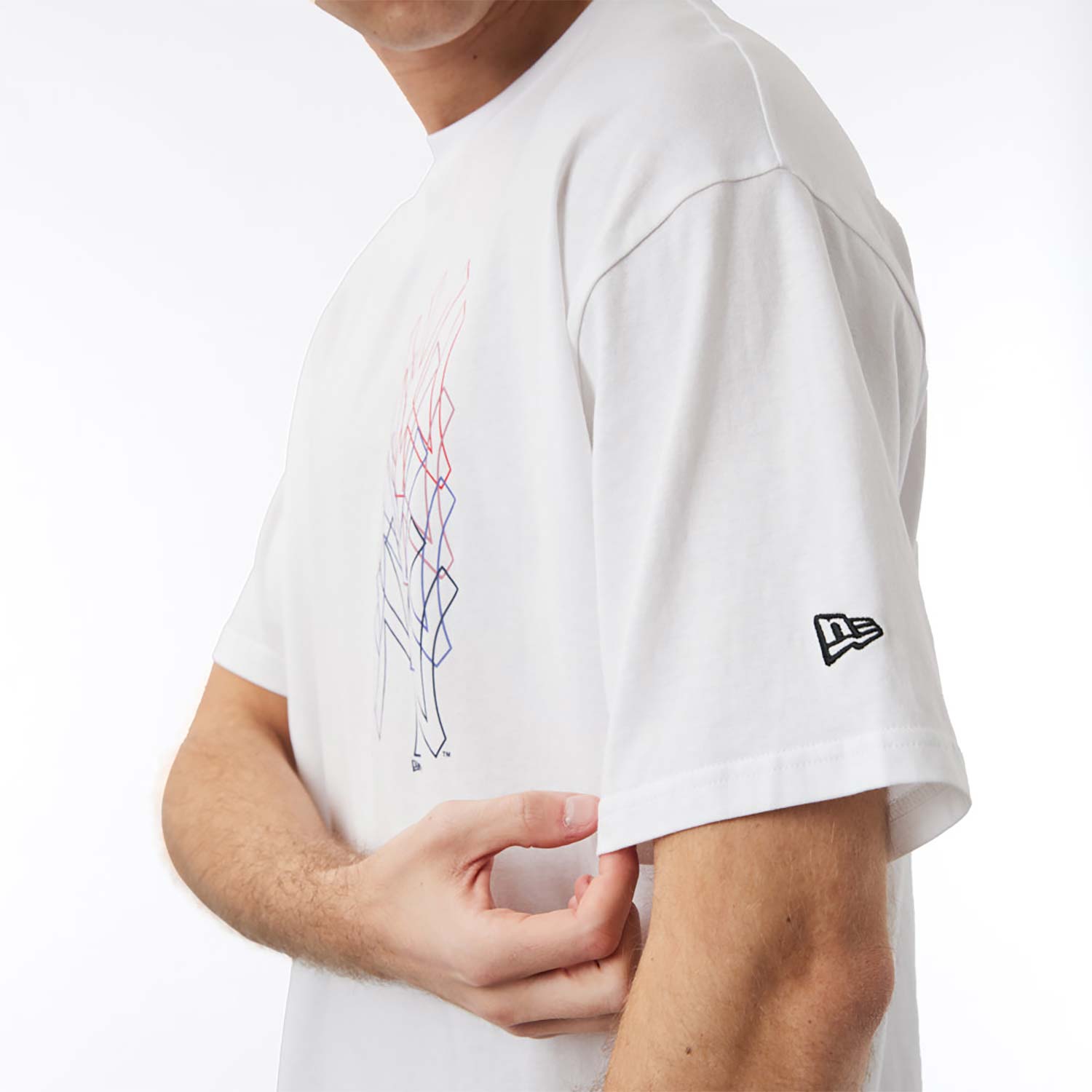 New York Yankees Stack Logo White Oversized T-Shirt
