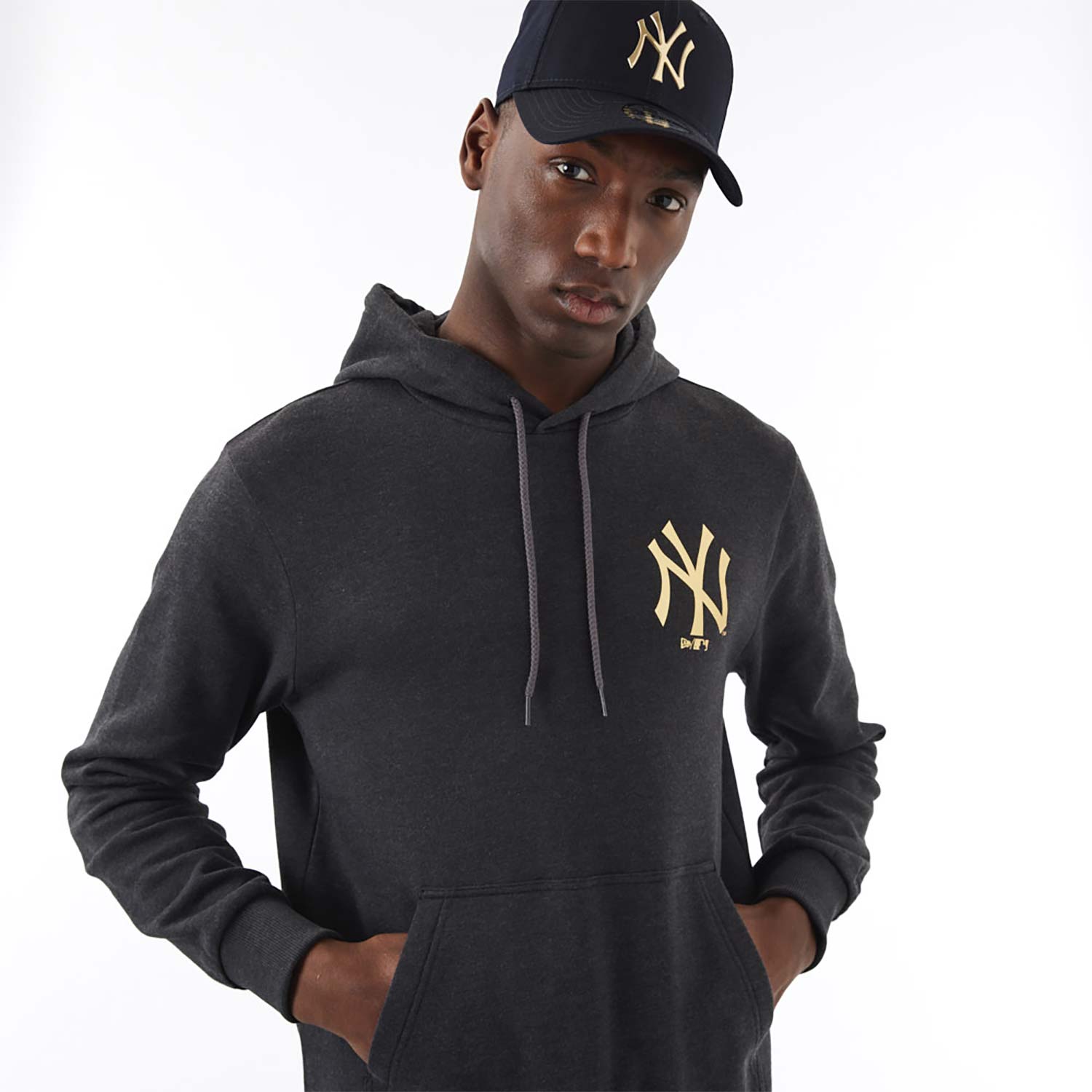 New York Yankees MLB Foil Dark Grey Hoodie