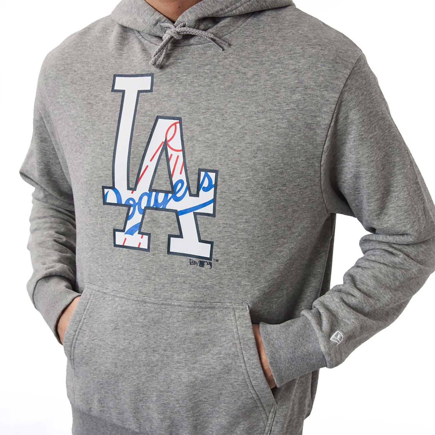 LA Dodgers Double Logo Grey Hoodie