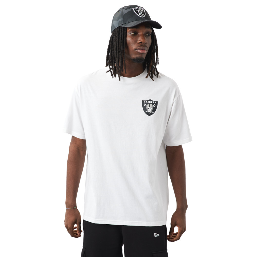 T-shirt Oversize Las Vegas Raiders NFL Logo Blanc