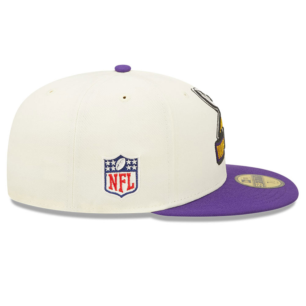Casquette 59FIFTY Fitted Minnesota Vikings NFL Sideline 2022 Blanc