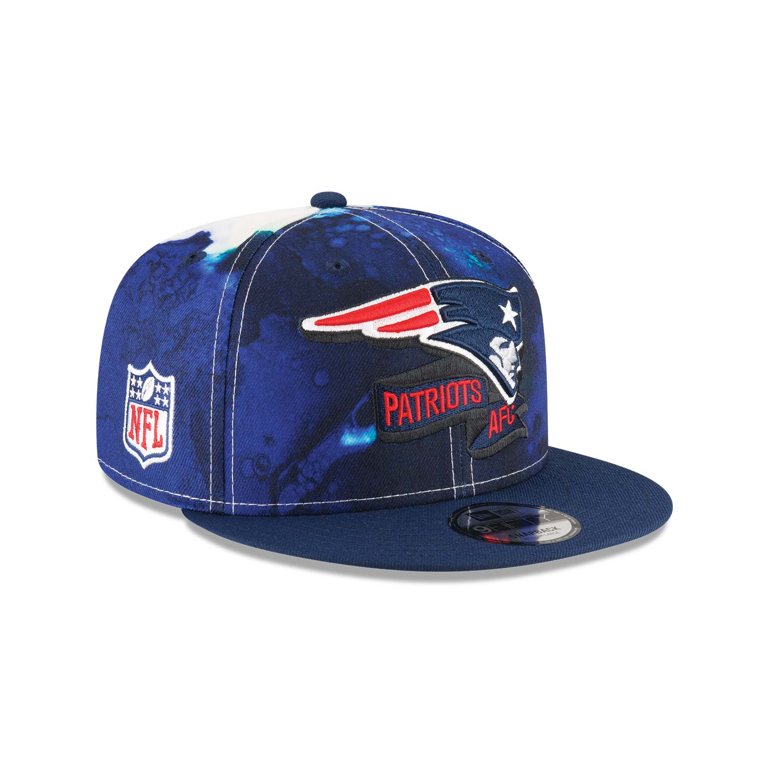 New England Patriots NFL Sideline 2022 Blue 9FIFTY Snapback Cap
