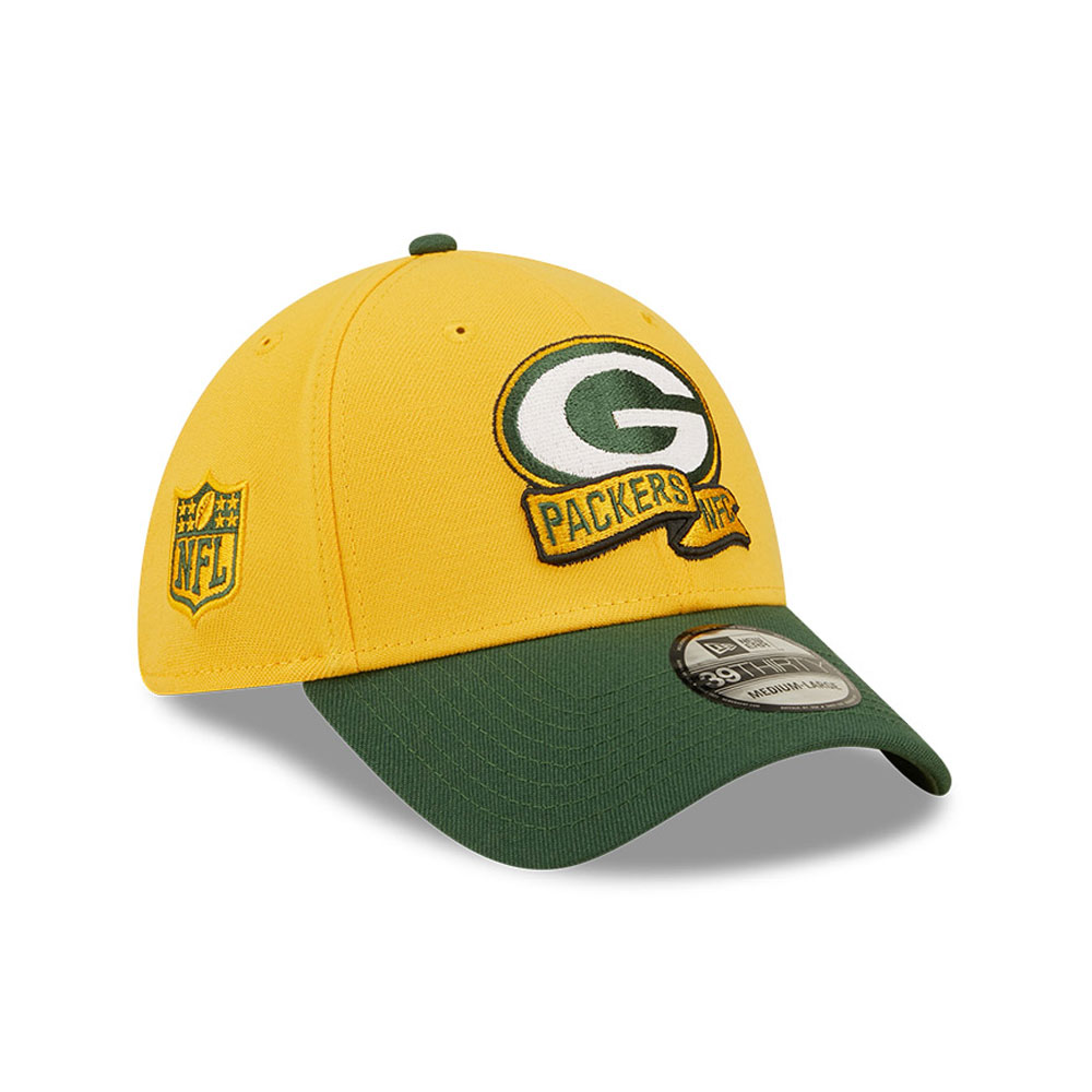 Green Bay Packers NFL Sideline Yellow 2022 39THIRTY Stretch Fit Cap