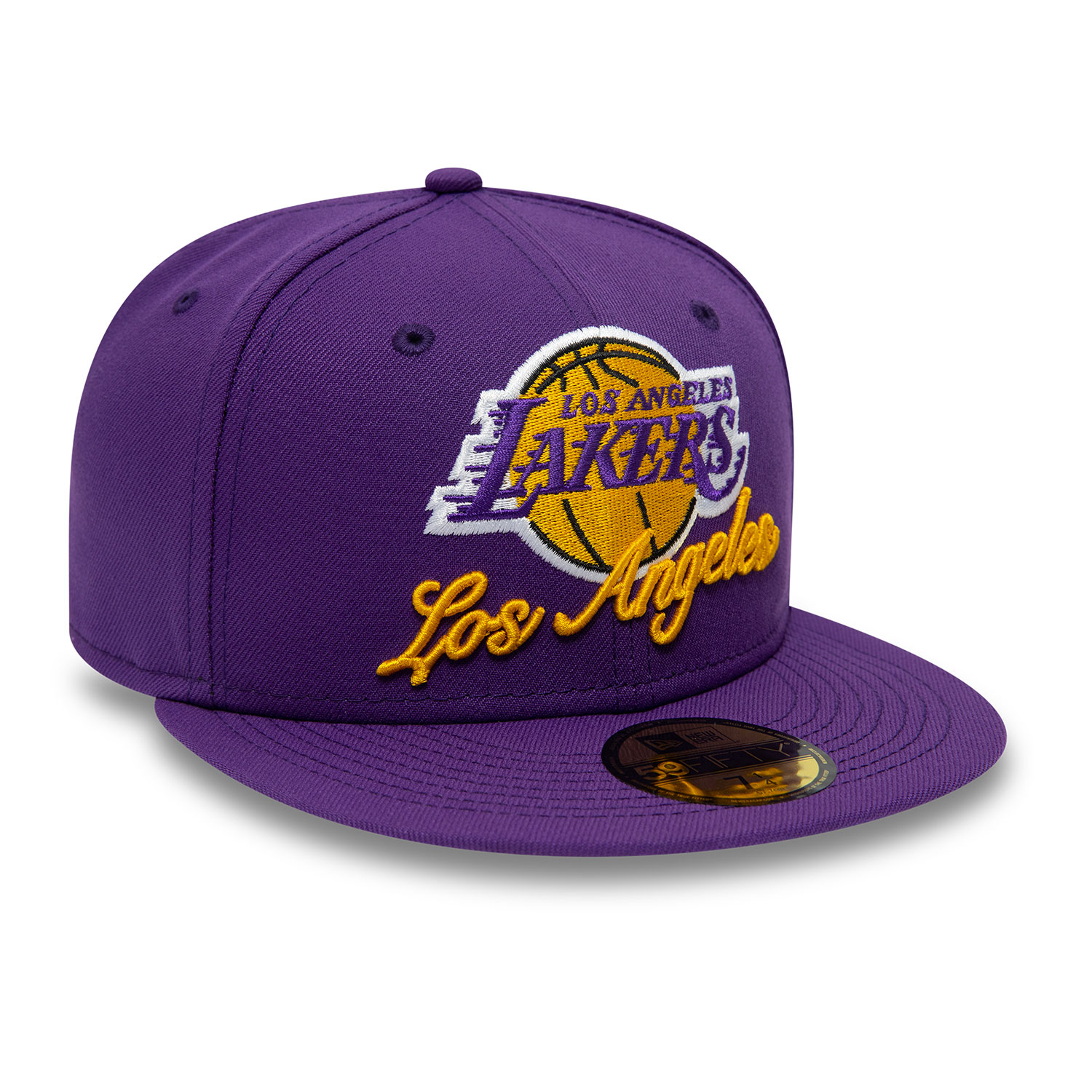 LA Lakers Dual Logo Purple 59FIFTY Fitted Cap