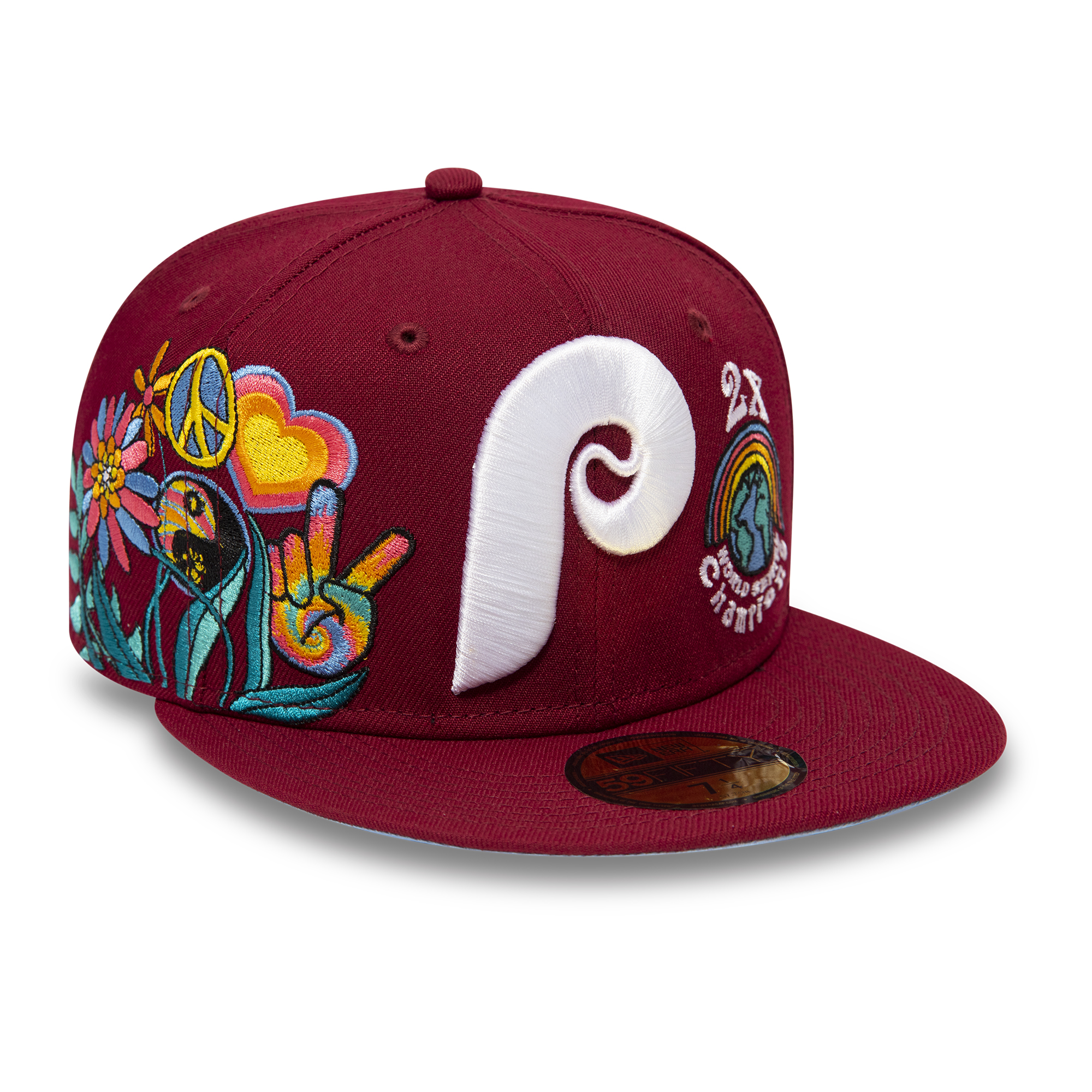 Official New Era Philadelphia Phillies MLB Groovy Scarlet 59FIFTY Fitted Cap  B7284_284 B7284_284