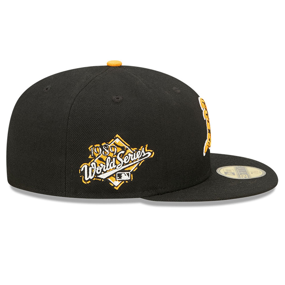 Official New Era Oakland Athletics MLB Tiger Fill Black 59FIFTY Fitted ...
