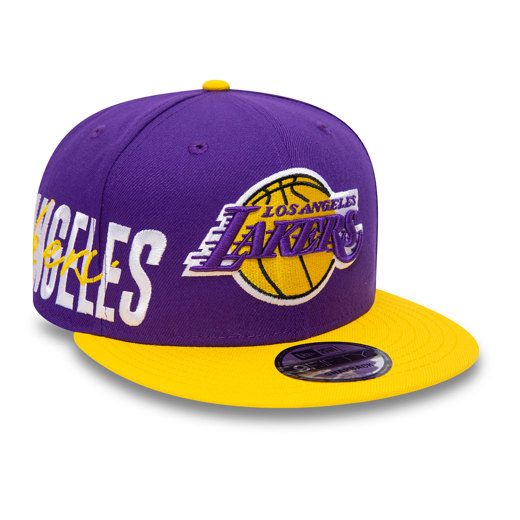 Gorra oficial New Era LA Lakers Side Font 9FIFTY Snapback