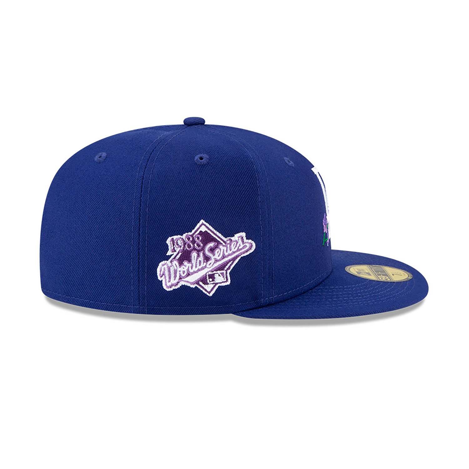 LA Dodgers Side Patch Bloom Blue 59FIFTY Fitted Cap