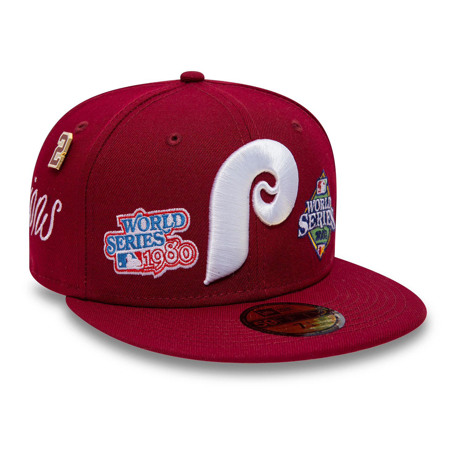 Cappellino 59FIFTY Fitted Philadelphia Phillies Historic Champs Bordeuax