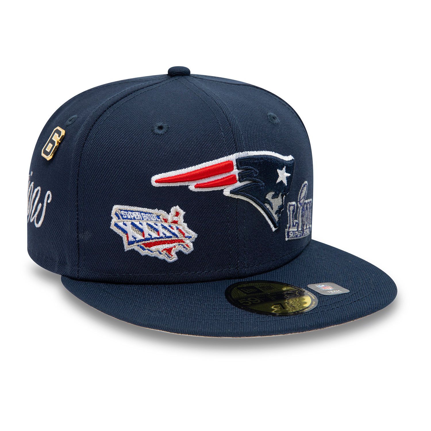 Cappellino 59FIFTY Fitted New England Patriots Historic Champs Blu Navy