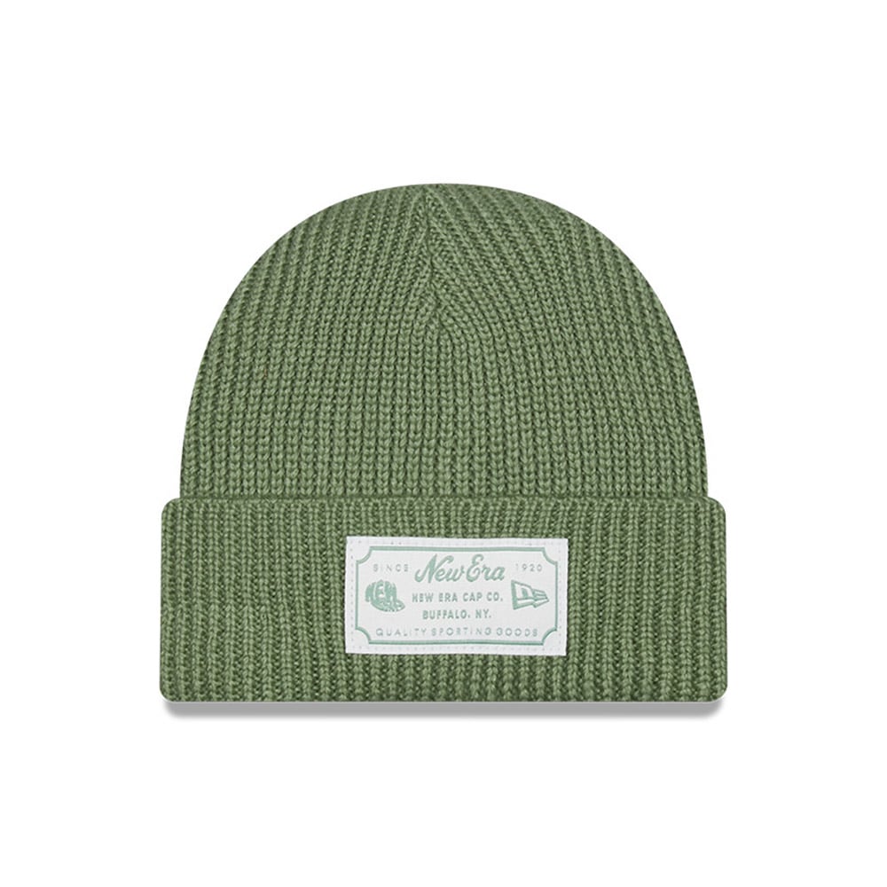 New Era Patch Womens Green Beanie Hat