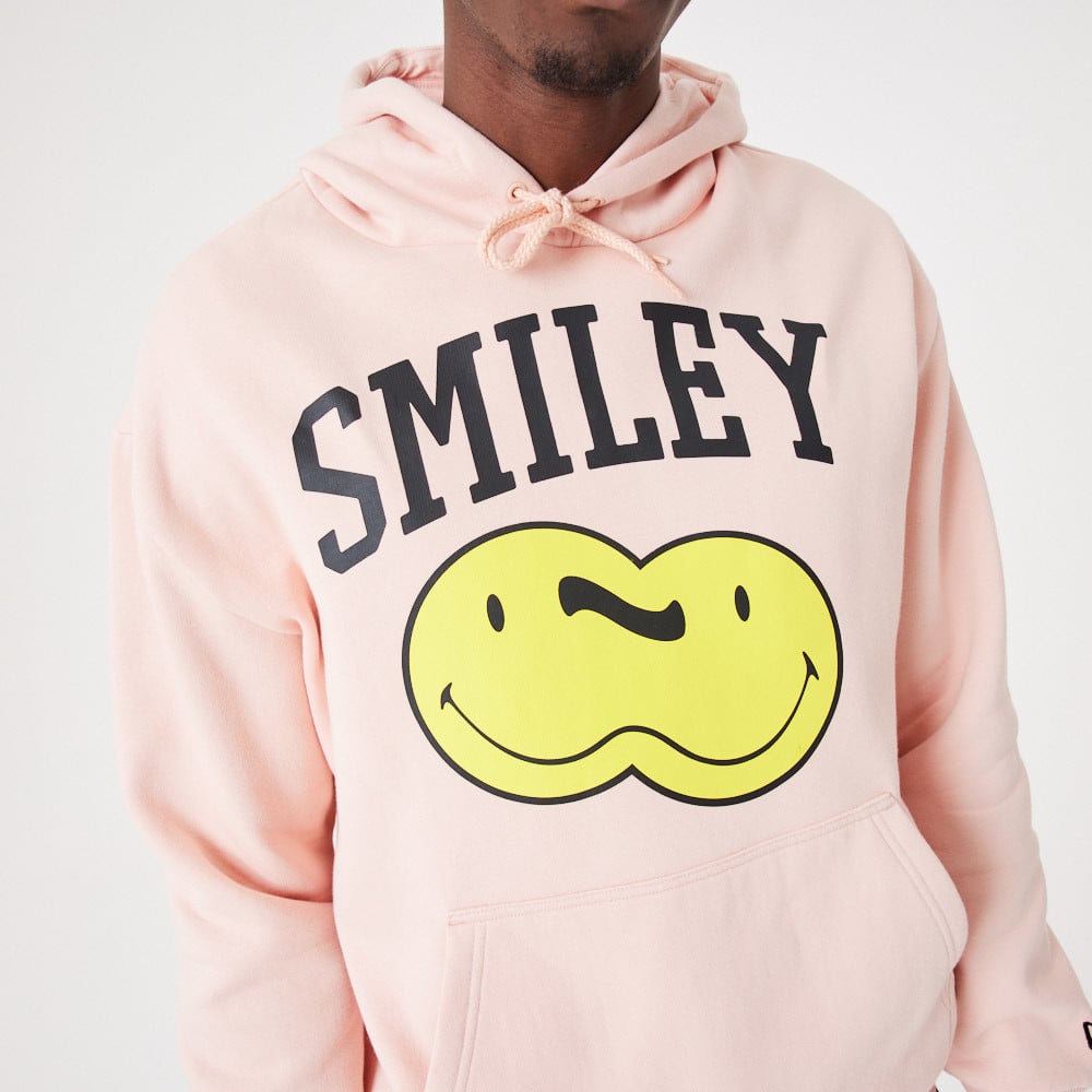 Felpa con cappuccio Smiley Logo rosa