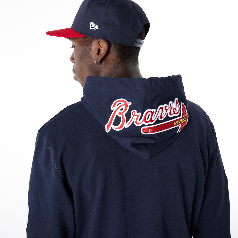 Felpa con cappuccio Atlanta Braves MLB Logo Select Blu Navy
