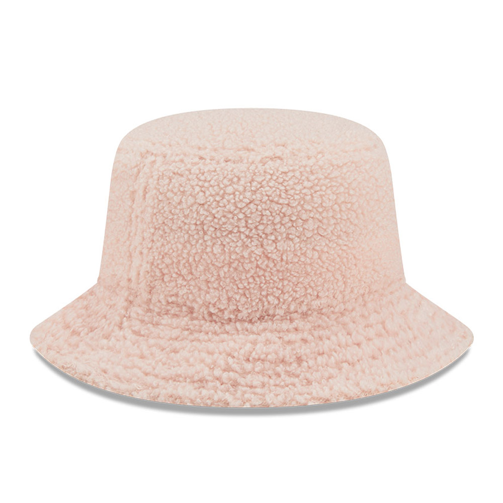 New Era Womens Pastel Pink Borg Bucket Hat