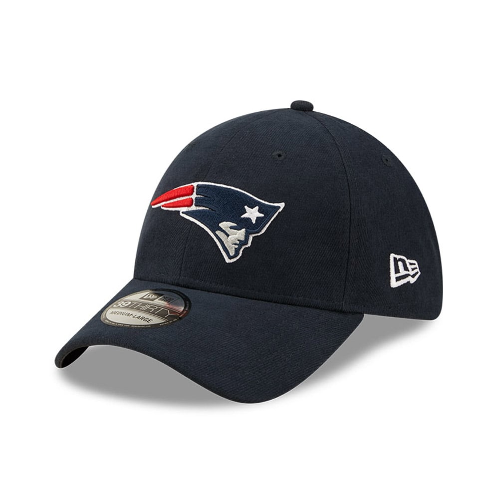 New England Patriots NFL Team Logo Navy 39THIRTY Stretch Fit Cap